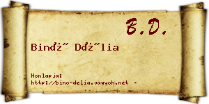 Binó Délia névjegykártya